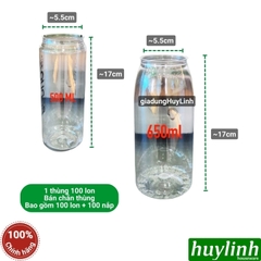 Lon nắp giật - chai nước dùng cho máy Yubann YB-QLS180 - 500ml - 650ml