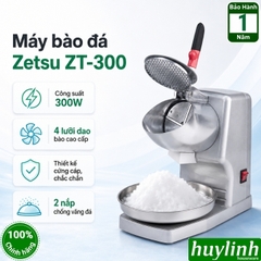 Máy bào đá tuyết 4 lưỡi dao Zetsu ZT-300 - 300W - 2 nắp chống văng