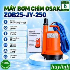 Máy bơm chìm chống ngập Osaka - DC 12V - 250W - Cánh nhựa - ZQB25-JY-250