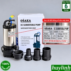 Máy bơm chìm chống ngập Osaka - DC 12V - 330W - Cánh nhựa - ZQB50-12-330