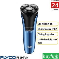 Máy cạo râu Flyco FS197VN - Sạc nhanh 1h + 3 lưỡi + chống nước IPX7
