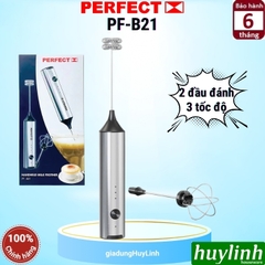 Máy đánh tạo bọt cà phê dùng pin Perfect PF-B21 - 2 đầu đánh - 3 tốc độ