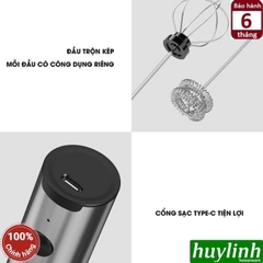 Máy đánh tạo bọt cà phê dùng pin Perfect PF-B21 - 2 đầu đánh - 3 tốc độ