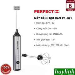 Máy đánh tạo bọt cà phê dùng pin Perfect PF-B21 - 2 đầu đánh - 3 tốc độ