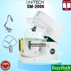 Máy Đánh Kem Trứng Trộn Bột Unitech SM-2000 - 6.5 Lít - 3 Móc Trộn