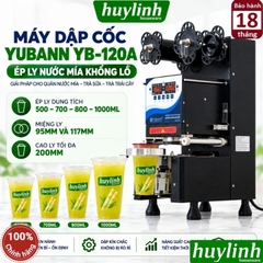 Máy dập nắp cốc khổng lồ tự động Yubann YB-120A - máy ép miệng ly 1 lít