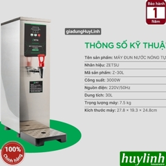 Máy đun nước nóng tự động Zetsu Z-30L - 3000W - 30 lít/h