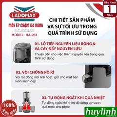 Máy ép trái cây chậm Ladomax HA-963 - họng lớn 13cm