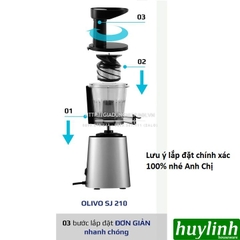 Máy ép chậm Olivo SJ210 - 200W - 2 trong 1 - Tặng voucher + Công thức ép