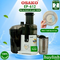 (2 lưới ép) Máy ép trái cây nhanh Osako EP-612 - công suất 1000W - cải tiến có chổi vệ sinh lưới