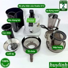 (2 lưới ép) Máy ép trái cây nhanh Osako EP-612 - công suất 1000W - cải tiến có chổi vệ sinh lưới