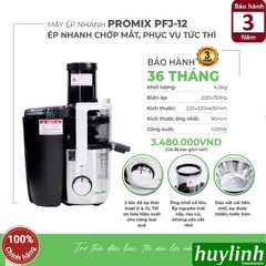 Máy ép nhanh thế hệ mới Promix PFJ-12 - 1200W - Lưới ép trái cây mịn hơn 0.3mm