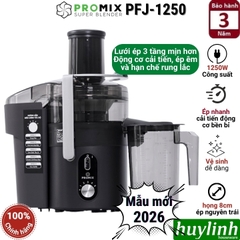 Máy ép nhanh thế hệ mới Promix PFJ-1250 - 1250W - Động cơ êm và bền bỉ - Lưới ép 3 tầng lọc