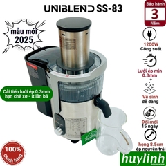 Máy ép trái cây nhanh Uniblend SS-83 - 1200W - Mẫu mới 2025 - Lưới ép cải tiến hạn chế xơ 0.3mm