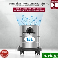 Máy hút bụi khô - ướt - thổi bụi FujiHome VC15 - 15 lít - Motor italy lõi đồng