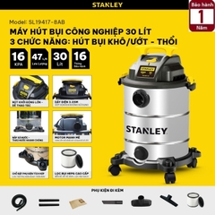 (Mới 2025) Máy hút bụi 3 chức năng Stanley SL19417-8AB - 30 lít - 1200W - Hút bụi khô ướt và thổi bụi