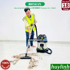 Máy hút bụi công nghiệp khô và ướt Hiclean HC15 New - 15 lít - Công suất 1500W