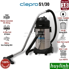 Máy Hút Bụi Công Nghiệp Khô Và Ướt Clepro S1/30 - 30 Lít