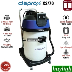 Máy hút bụi công nghiệp khô và ướt CleproX X2/70 - 70 lít - 3600W