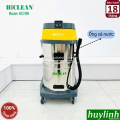 Máy hút bụi công nghiệp khô và ướt Hiclean HC70W - 70 lít - 2400W - 2 Motor lõi đồng