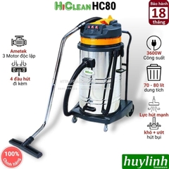 Máy hút bụi công nghiệp Hiclean HC80 - 80 lít - 3600W