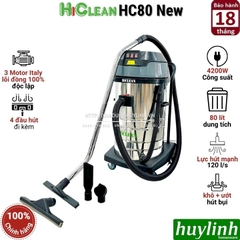 Máy hút bụi công nghiệp HiClean HC80 new 2020 - 80 lít - Công suất 4200W