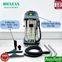 Máy hút bụi công nghiệp HiClean HC80 new 2020 - 80 lít - Công suất 4200W