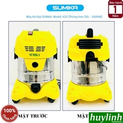 Máy hút bụi khô và ướt Sumika K20 - dung tích 20 lít - Có lọc HEPA - 1600W