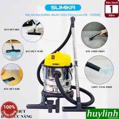 Máy hút bụi 3 chức năng Sumika K20A - 20 lít - 1500W - hút bụi khô - ướt - thổi bụi