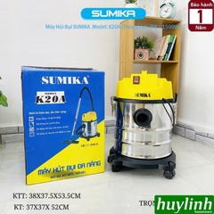 Máy hút bụi 3 chức năng Sumika K20A - 20 lít - 1500W - hút bụi khô - ướt - thổi bụi