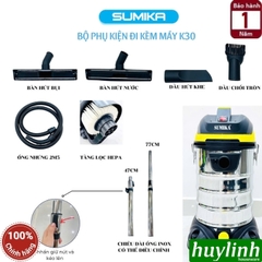 Máy hút bụi 3 chức năng Sumika K30 - 30 lít - 1800W - Hút bụi khô - ướt và thổi bụi