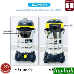 Máy hút bụi 3 chức năng Sumika K30 - 30 lít - 1800W - Hút bụi khô - ướt và thổi bụi