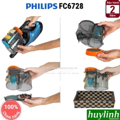 Máy hút bụi dùng pin có cán Philips FC6728 - 3 trong 1 - chính hãng