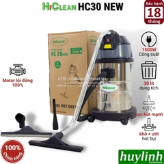 Máy Hút Bụi Công Nghiệp Hiclean HC30 New - Công Suất 1500W - Dung Tích 30 Lít