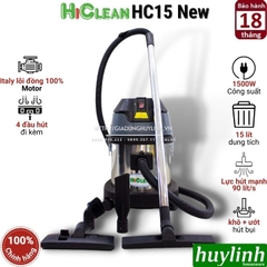 Máy hút bụi công nghiệp Hiclean HC15 New - 15 lít - Công suất 1500W