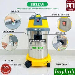 Máy hút bụi công nghiệp khô và ướt Hiclean HC30 - 30 lít