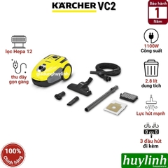 Máy hút bụi Karcher VC2 *KAP - 1100W - 2.8 lít