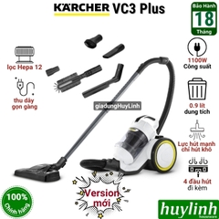 Máy hút bụi khô gia đình Karcher VC3 Plus *KAP - 1.100W - Chính hãng BH 18 tháng