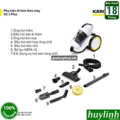 Máy hút bụi khô gia đình Karcher VC3 Plus *KAP - 1.100W - Chính hãng BH 18 tháng