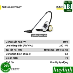 Máy hút bụi khô gia đình Karcher VC3 Plus *KAP - 1.100W - Chính hãng BH 18 tháng