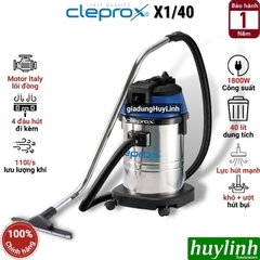 Máy hút bụi công nghiệp khô và ướt CleproX X1/40 - 40 lít - 1800W - motor lõi đồng