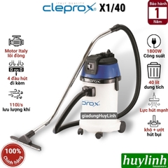 Máy hút bụi công nghiệp khô và ướt CleproX X1/40 - 40 lít - 1800W - motor lõi đồng