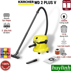 Máy hút bụi khô và ướt Karcher WD2 Plus V - dung tích 12 lít