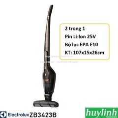 Máy hút bụi không dây Electrolux ZB3423B - Pin Li-ion 25V - 2 trong 1