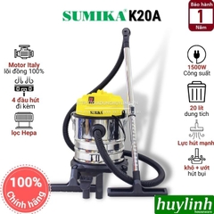 Máy Hút Bụi Sumika K20A - 20 Lít - Hút Khô + Hút Ướt + Thổi Bụi