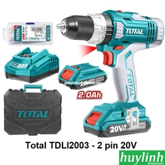 Máy khoan vặn vít dùng pin Total TDLI2003 - 2 pin Li-ion 20V - kèm 47 chi tiết