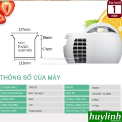 Máy làm kem gia đình trực tiếp Tiross TS9091 - Dung tích 1 lít