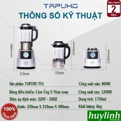 Máy làm sữa hạt đa năng Tapuho T01 - 1.75 lít - Điều khiển Tiếng Việt