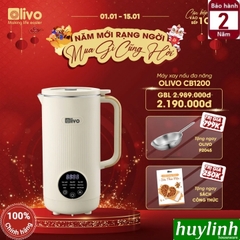 Máy xay nấu sữa hạt mini Olivo CB1200 - Dung tích 1200ml - 10 Chức năng