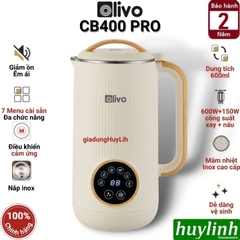 Máy xay nấu sữa hạt mini Olivo CB400 PRO - Dung tích 600ml - 7 Chức năng - Chính hãng